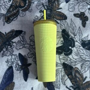 Starbucks Meadow Yellow Matte Soft Touch Grid Winter 2023 Tumbler Cup